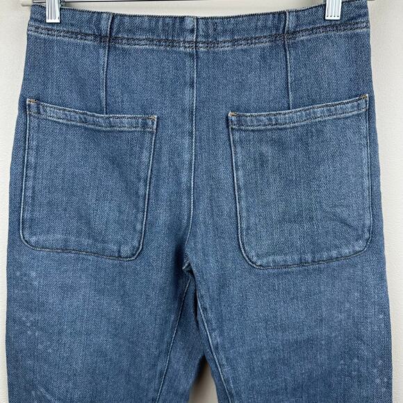 Free People We the Free Osaka Barrel Leg Jeans Mid Rise 28 in Calypso Blue Boho - Picture 5 of 12